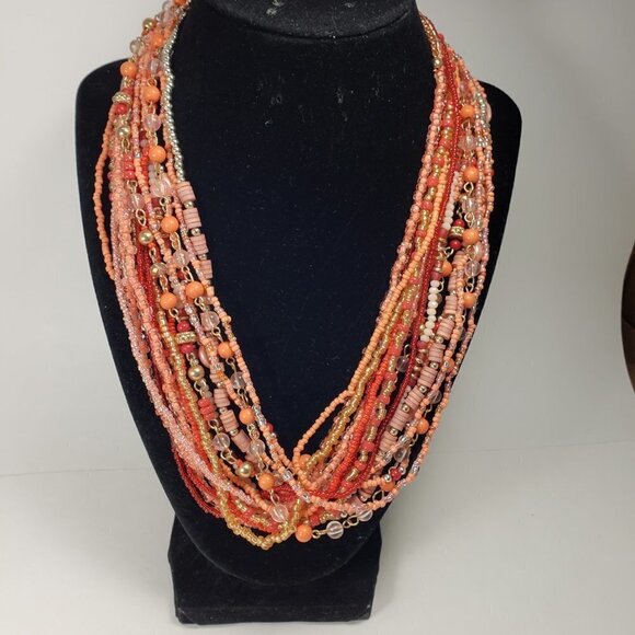 NWT Style & Co Gold tone 20" Multi Layer Colorful Multi-Bead Torsade Necklace - Picture 6 of 7